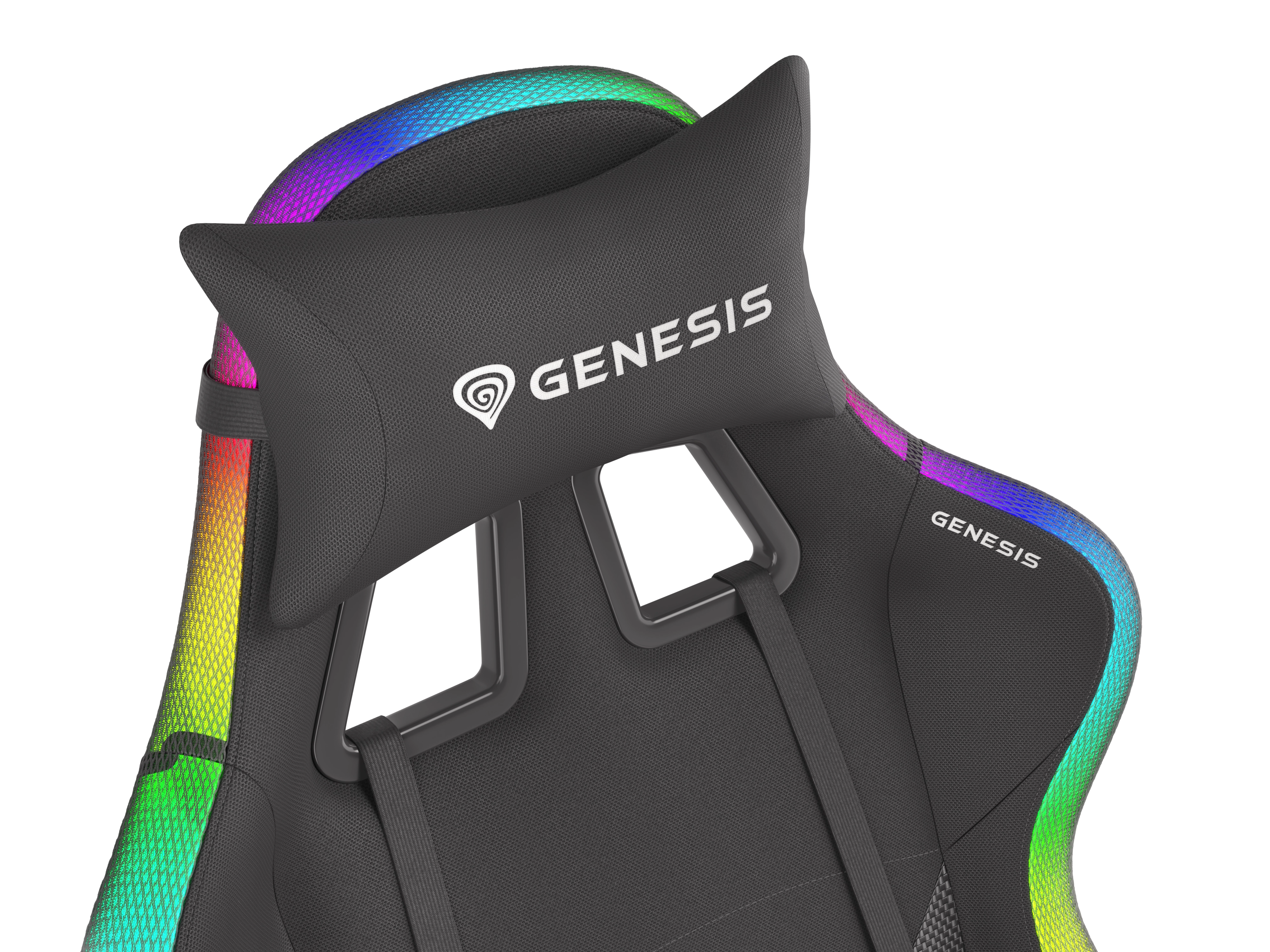 Fotel Genesis Trit 600 RGB Gamingowy do 150kg Skóra ECO Tkanina Czarny