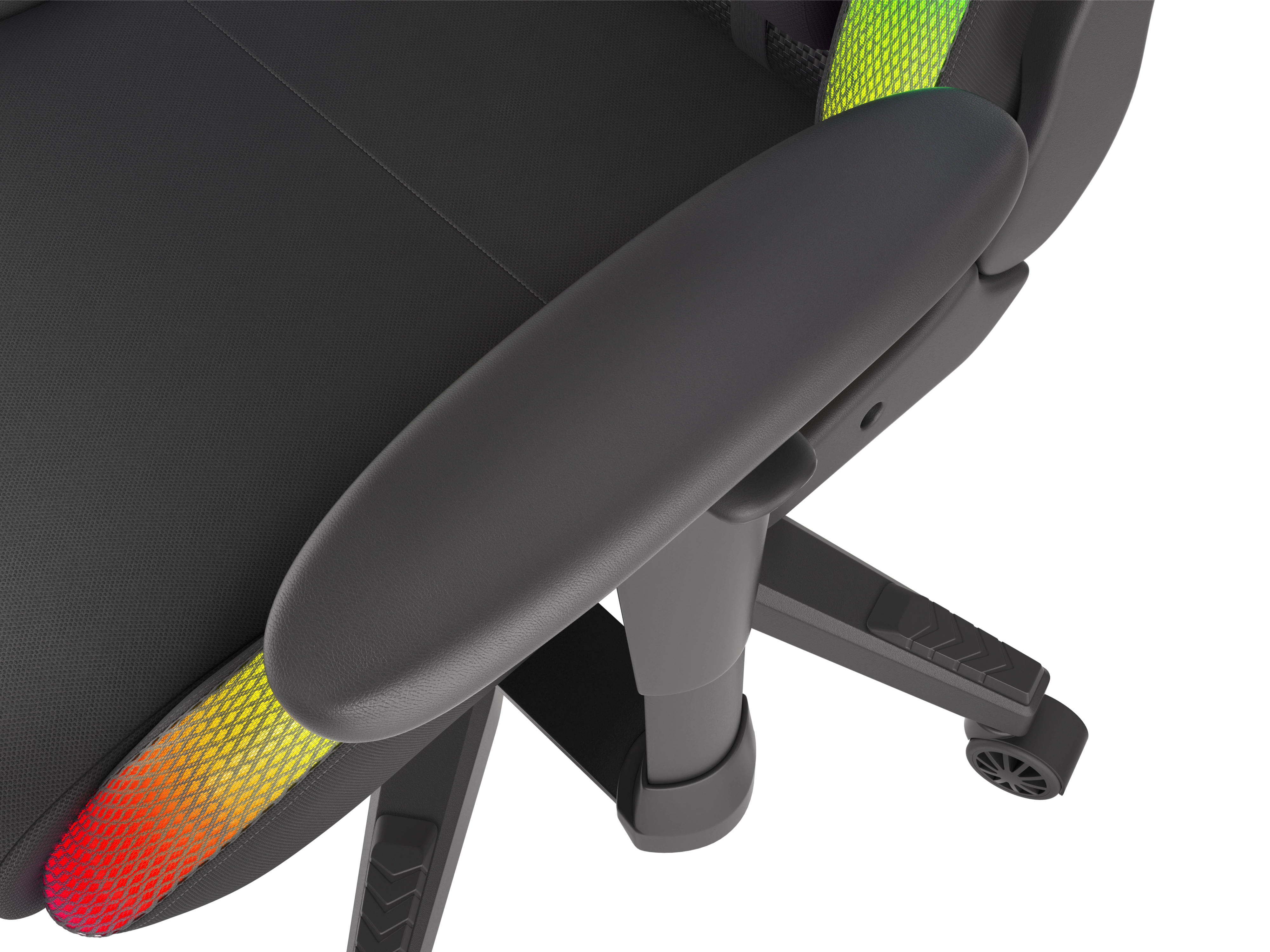 Fotel Genesis Trit 600 RGB Gamingowy do 150kg Skóra ECO Tkanina Czarny