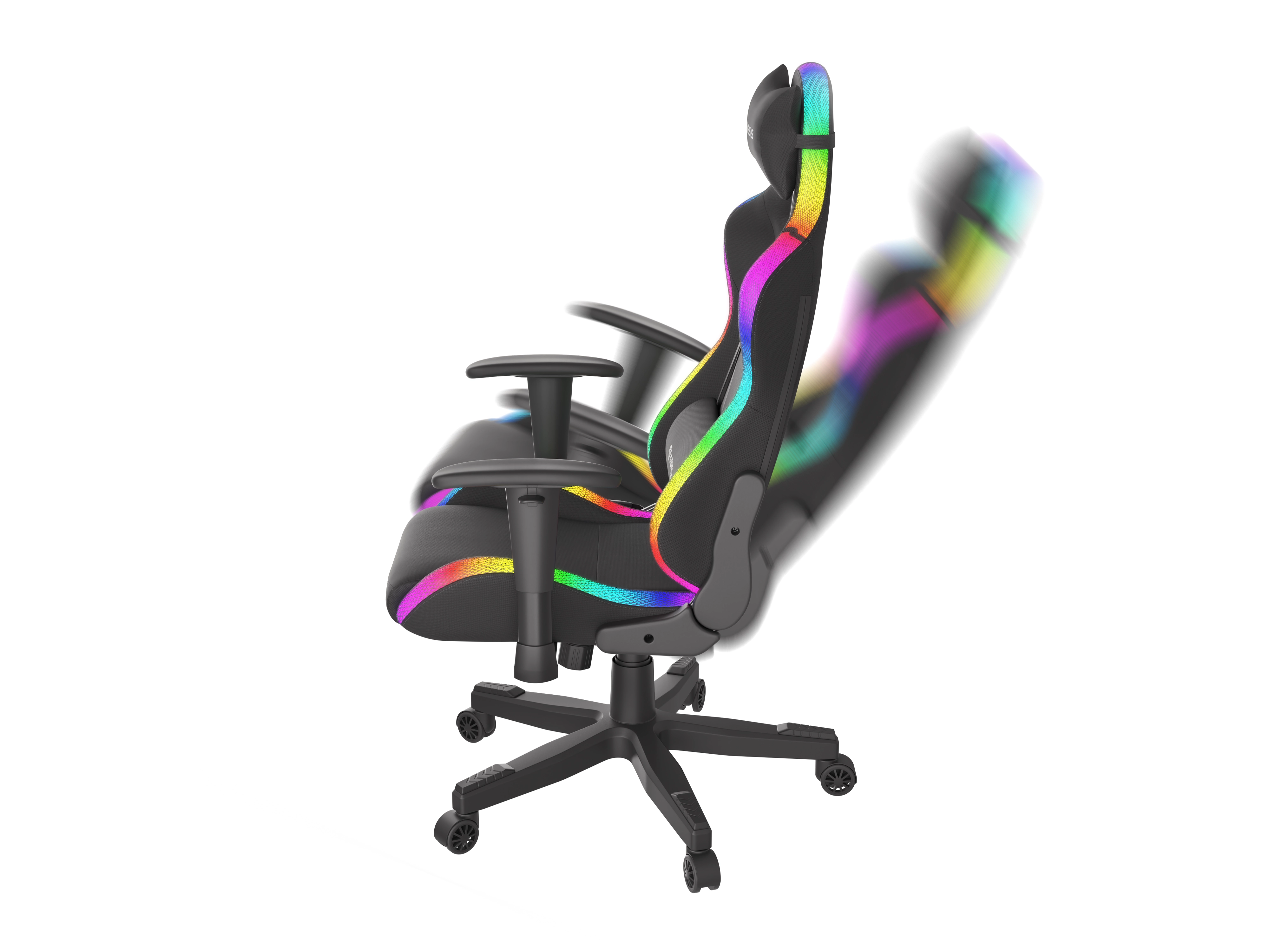 Fotel Genesis Trit 600 RGB Gamingowy do 150kg Skóra ECO Tkanina Czarny