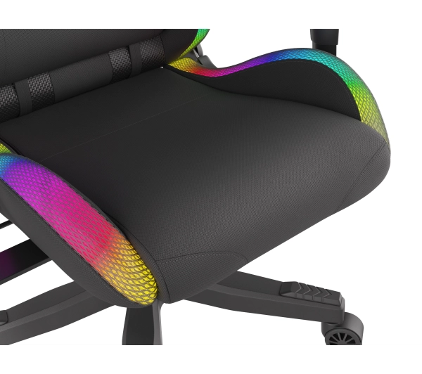 Genesis Trit 600 RGB Gamingowy do 150kg Skóra ECO Tkanina Czarny - Kup na Raty - RRSO 0%