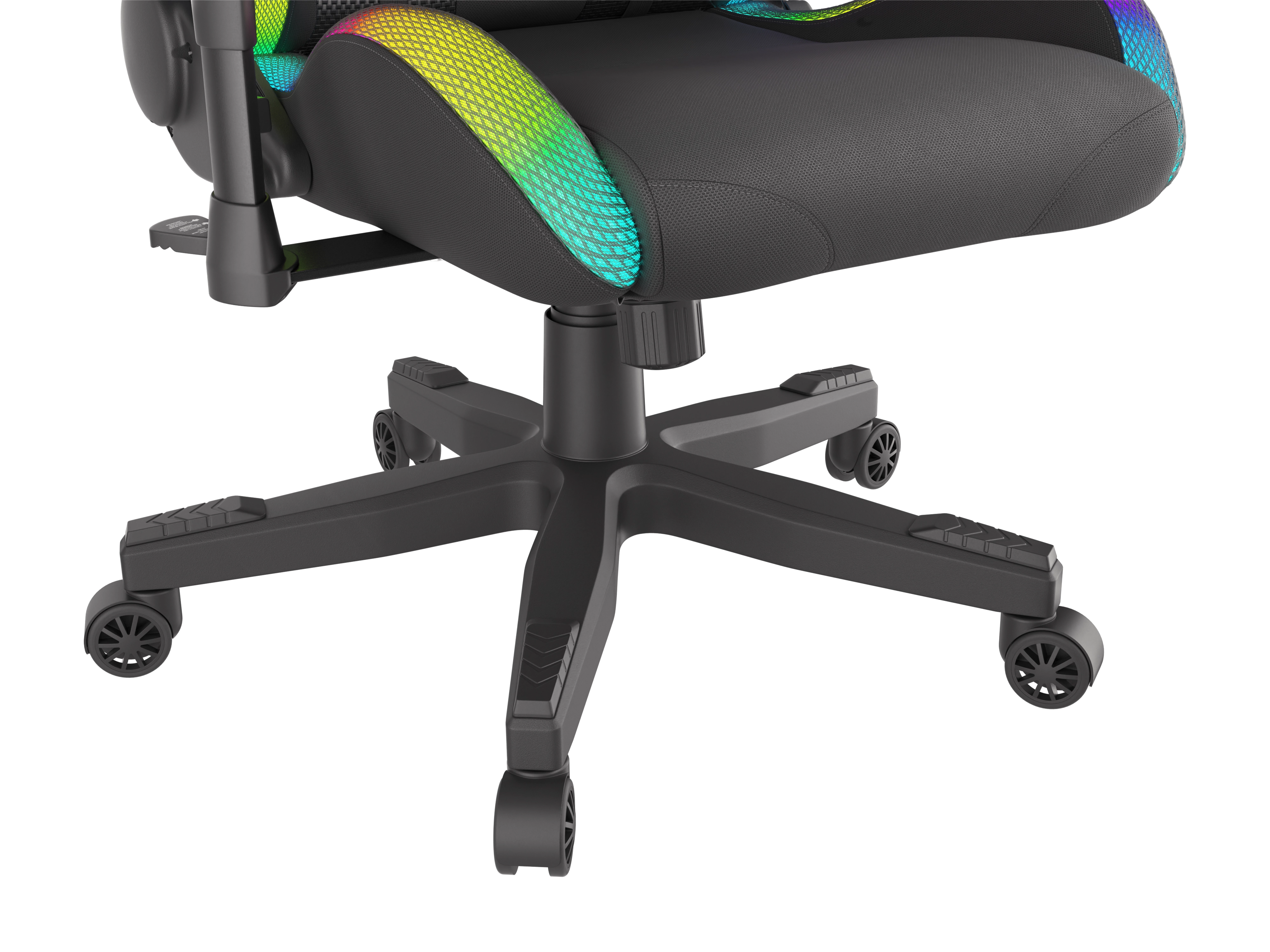 Fotel Genesis Trit 600 RGB Gamingowy do 150kg Skóra ECO Tkanina Czarny