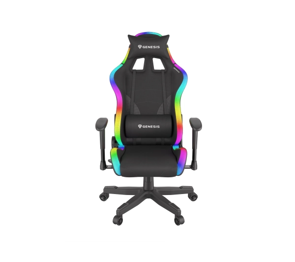 Fotel Genesis Trit 600 RGB Gamingowy do 150kg Skóra ECO Tkanina Czarny