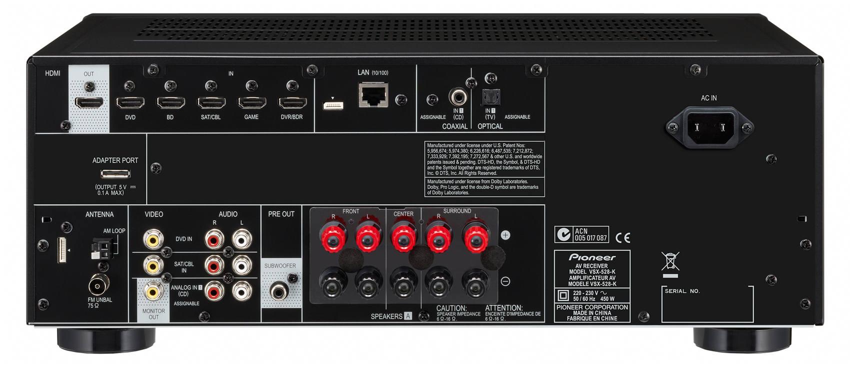 Zestaw kina Pioneer VSX-528K, Taga Harmony TAV-506 v.2 (orzech)