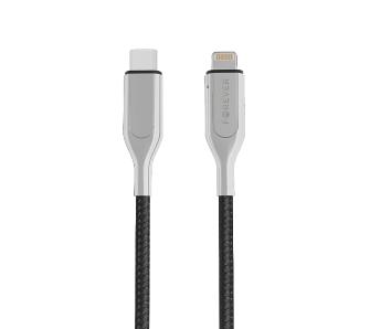 Kabel Forever Core typ-C/lightning MFI PD 2,4A 1,5m Czarny