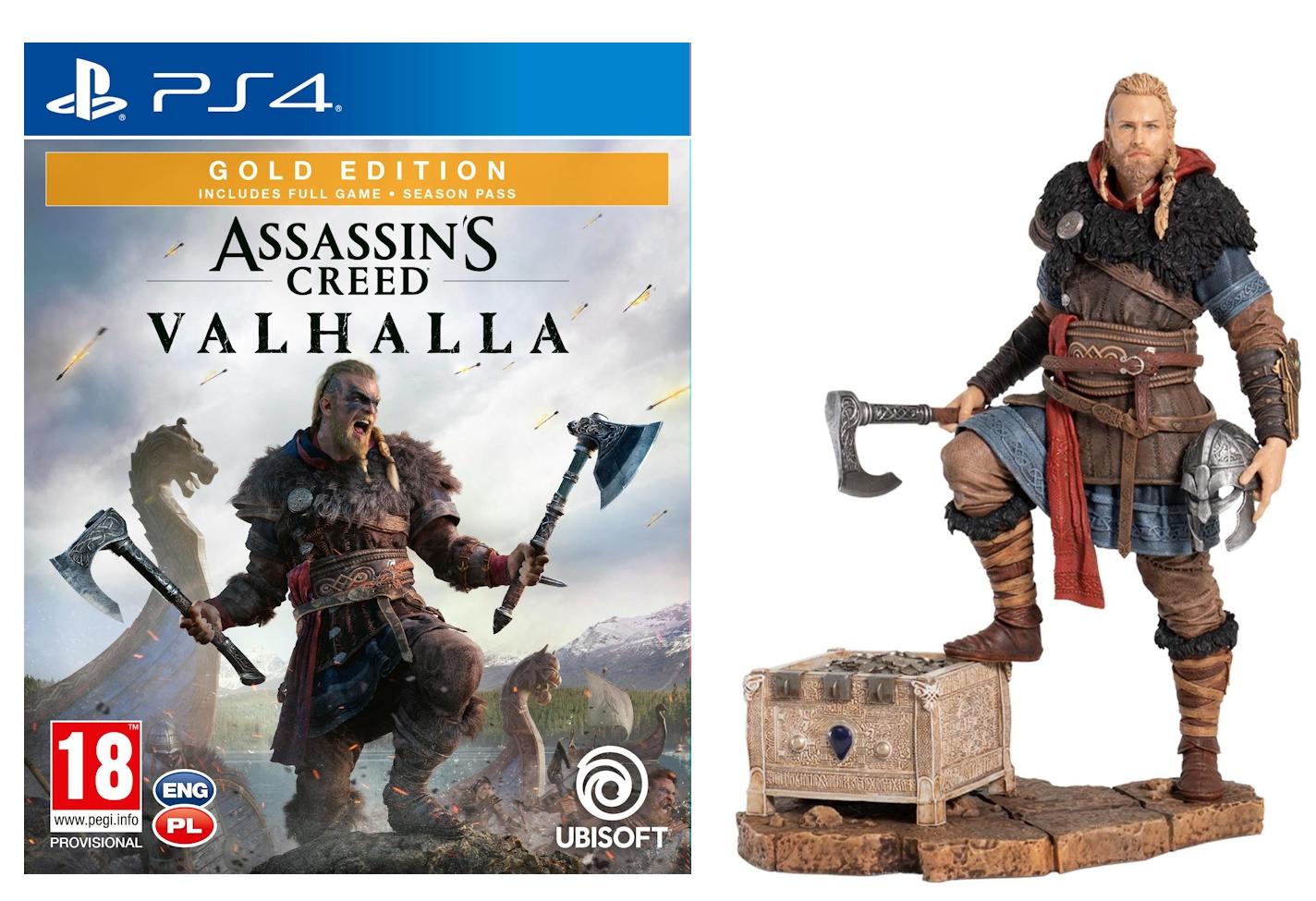 Assassin’s Creed Valhalla - Złota Edycja + Figurka Eivor - Gra na PS4 (Kompatybilna z PS5)