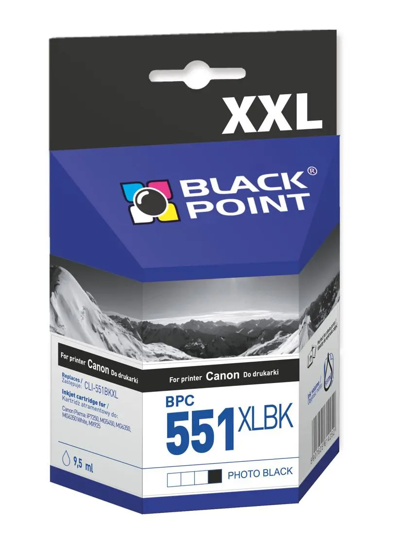 Tusz Black Point BPC551XLBK (zamiennik CLI-551BK XL) Czarny 9,5 ml