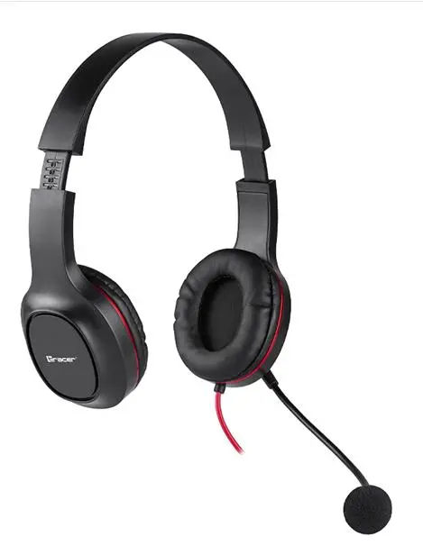 Słuchawki przewodowe z mikrofonem Tracer Office V2 Nauszne Czarny