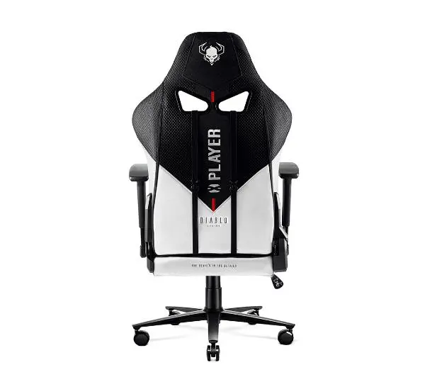 Diablo Chairs X-Player 2.0 Normal Size Gamingowy do 150kg Skóra ECO Tkanina Czarno-biały - Kup na Raty - RRSO 0%