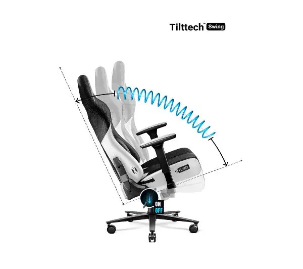 Diablo Chairs X-Player 2.0 Normal Size Gamingowy do 150kg Skóra ECO Tkanina Czarno-biały - Kup na Raty - RRSO 0%