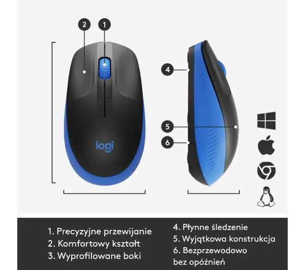 Logitech M190 Czarno-niebieski