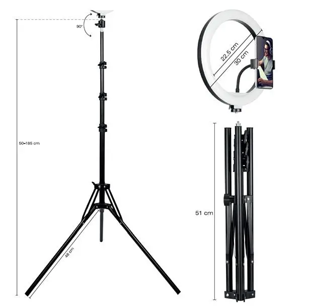 Lampa pierścieniowa Tracer Statyw z lampą pierścieniową 30cm