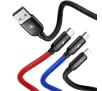 Kabel Baseus USB  3w1 USB-C Lightning  Micro 3,5A 0,3m Czarny