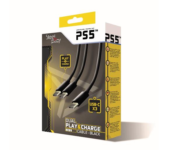 kabel SteelPlay Dual Play&Charge PS5 (czarny)