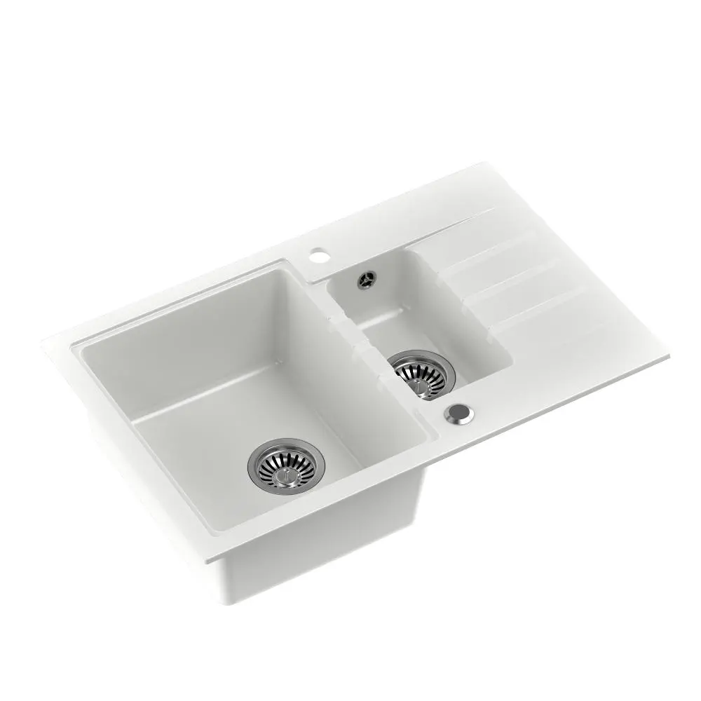 Zlewozmywak Quadron HCQP57850BIK Peter 156 Granitowy Biały