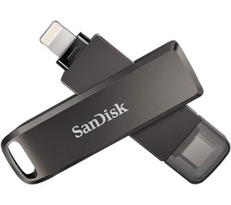 PenDrive SanDisk iXpand Luxe 128GB USB Typ C / Lightning Srebrno-czarny