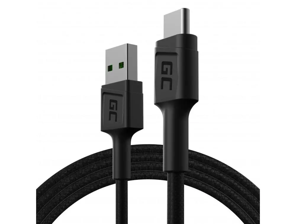 Kabel Green Cell PowerStream USB-A do USB-C 1,2m Czarny