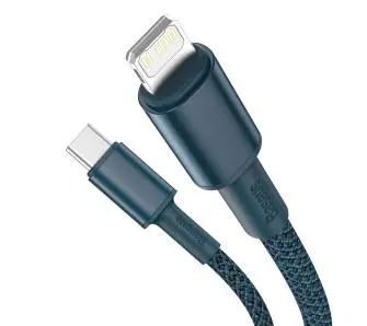 Kabel Baseus USB-C do Lightning High Density Braided 20W 5A PD 2m Niebieski