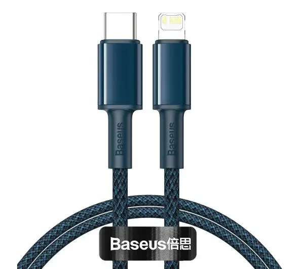 Baseus USB-C do Lightning High Density Braided 20W 5A PD 2m Niebieski