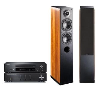 Zestaw stereo Yamaha MusicCast A-670, CD-NT670D (czarny), Indiana Line Nota 550 X (orzech)