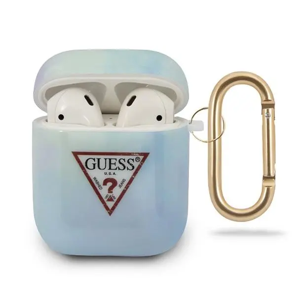 Etui na słuchawki Guess GUACA2TPUMCGC02 Tie & Dye Collection AirPods Niebieski