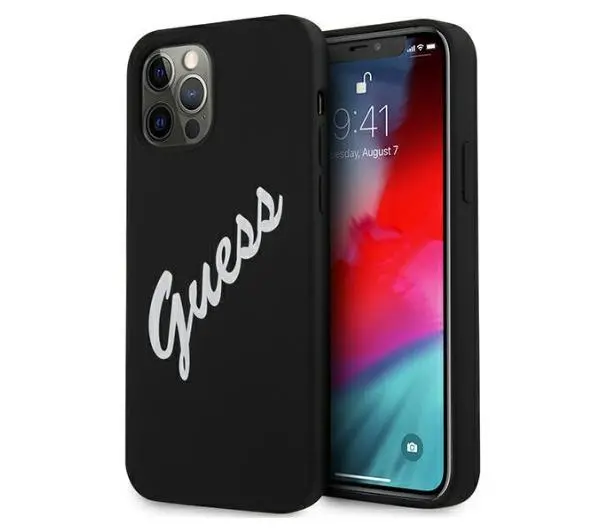 Guess Silicone Vintage Script GUHCP12LLSVSBW iPhone 12 Pro Max