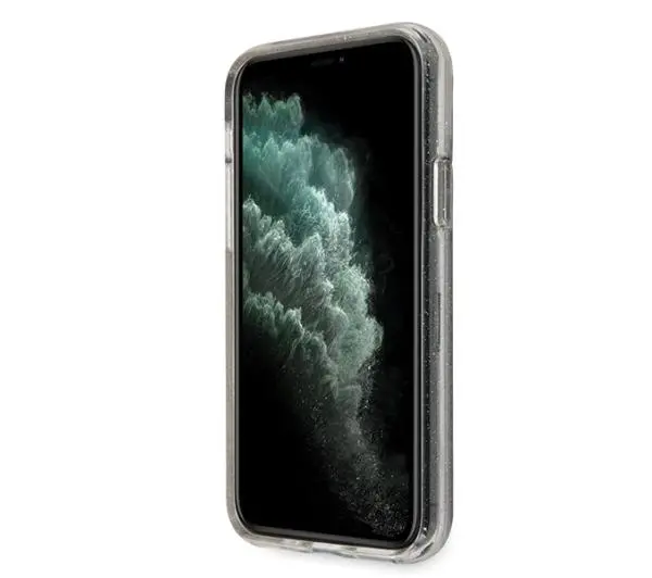Guess Glitter GUHCN65PCGLSI do iPhone 11 Pro Max Srebrny