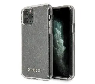 Guess Glitter GUHCN65PCGLSI do iPhone 11 Pro Max Srebrny