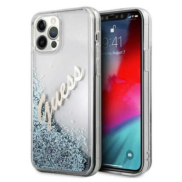 Etui Guess Glitter Liquid Vintage GUHCP12LGLVSBL do iPhone 12 Pro Max