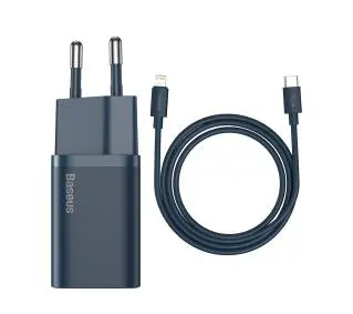 Baseus TZCCSUP-B03 Super Si Quick Charger 1C 20W + kabel USB-C do Lightning 1m Niebieski