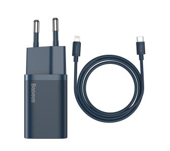 Ładowarka sieciowa Baseus TZCCSUP-B03 Super Si Quick Charger 1C 20W + kabel USB-C do Lightning 1m Nibieski