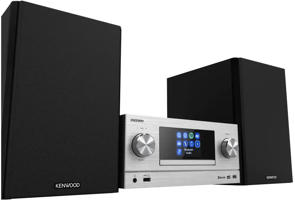 Wieża Kenwood M-9000S-S 100W Wi-Fi Bluetooth Radio FM, DAB+, Internetowe Srebrny