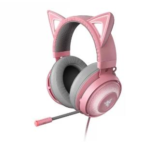 Słuchawki przewodowe z mikrofonem Razer Kraken Kitty Edition Quartz Nauszne Różowy