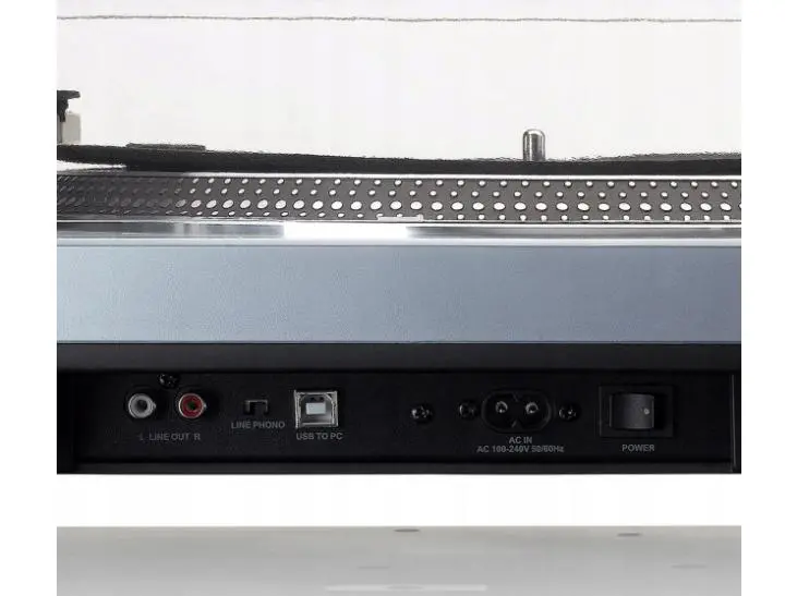 Gramofon Lenco L-3809ME Manualny Napęd bezpośredni Przedwzmacniacz Srebrny