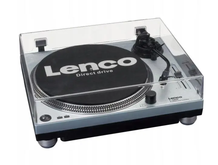 Gramofon Lenco L-3809ME Manualny Napęd bezpośredni Przedwzmacniacz Srebrny