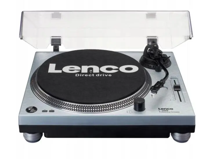 Gramofon Lenco L-3809ME Manualny Napęd bezpośredni Przedwzmacniacz Srebrny