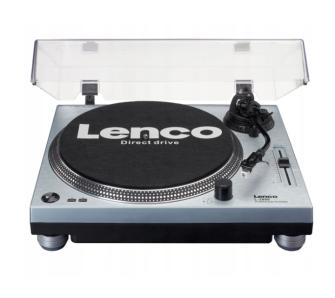 Gramofon Lenco L-3809ME Manualny Napęd bezpośredni Przedwzmacniacz Srebrny
