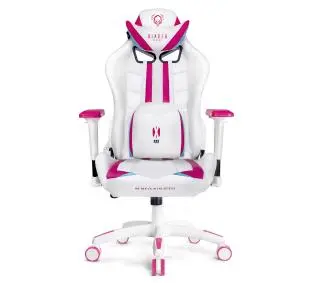 Diablo Chairs X-Ray Normal Size  Gamingowy do 150kg Skóra ECO Biało-różowy - Kup na Raty - RRSO 0%