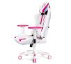 Fotel Diablo Chairs X-Ray Normal Size  - gamingowy - biało-różowy - skóra ECO - do 150kg