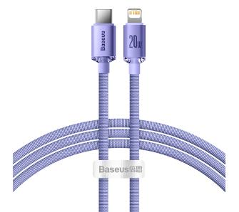 Kabel Baseus USB-C do Lightning Crystal 20W PD 1,2m Fioletowy
