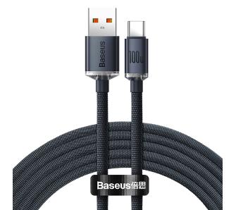 Kabel Baseus USB-C Crystal 100W 1,2m Czarny