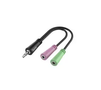 Adapter Hama 00200352 jack 3,5mm 4 piny - 2x jack 3,5mm