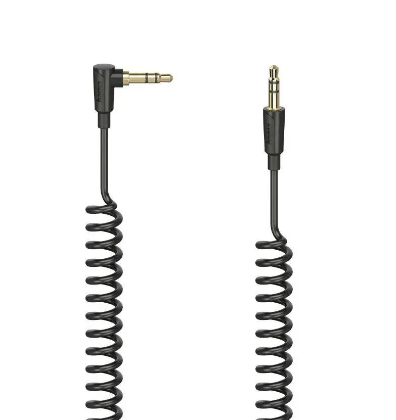 Kabel  audio Hama 00205113 spiralny jack 3,5mm 0,75m Czarny