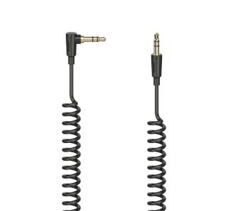 Kabel  audio Hama 00205113 spiralny jack 3,5mm 0,75m Czarny