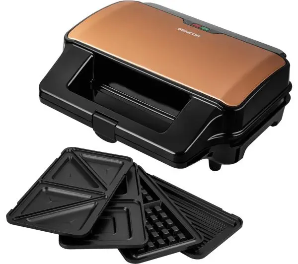Sencor SSM 9976GD 4w1 Trójkąty Gofry Panini Kwadraty 900W