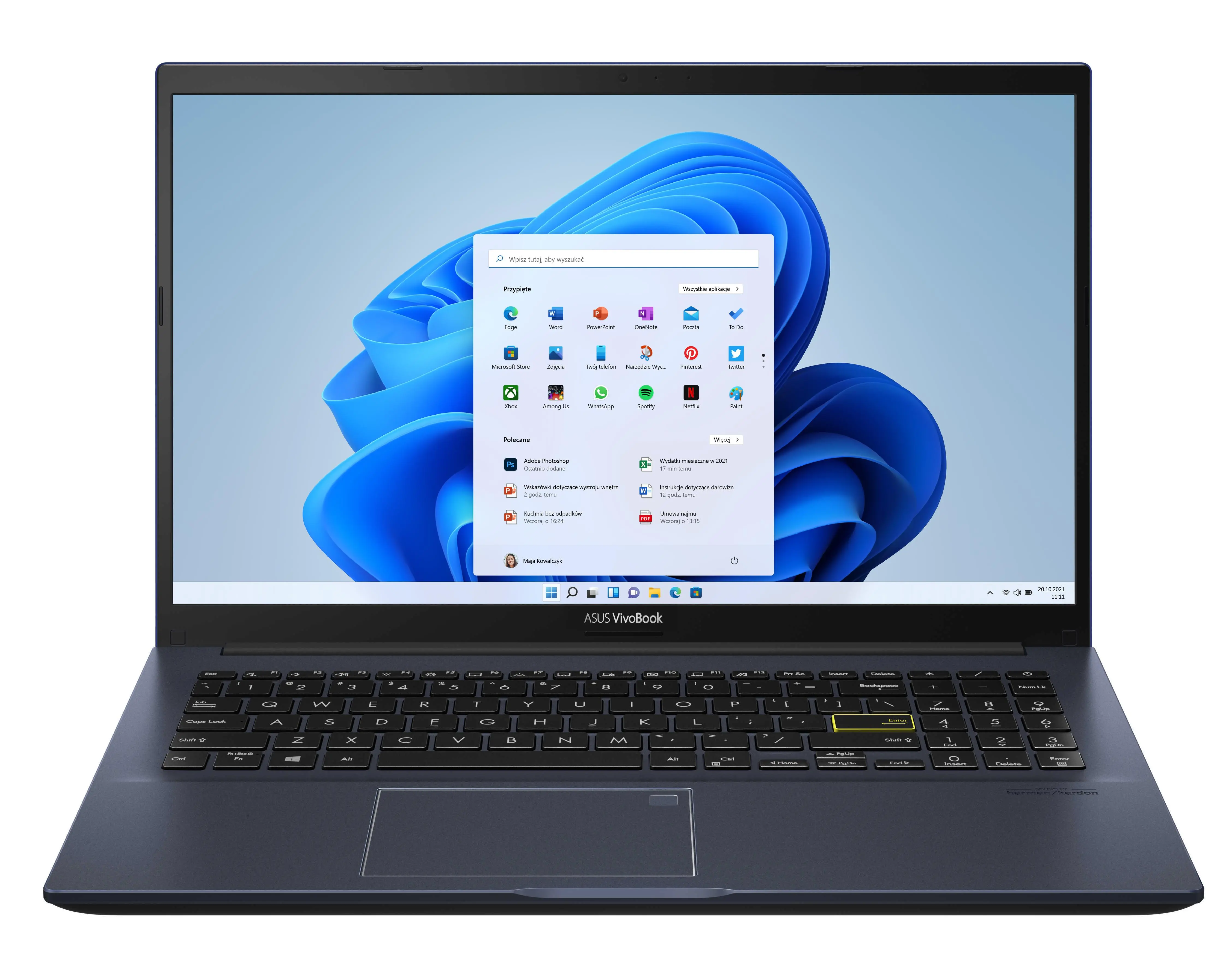 Laptop ASUS VivoBook X513EP-BQ1154AW 15,6" i5-1135G7 8GB RAM 512GB Dysk SSD MX330 Win11 Niebieski