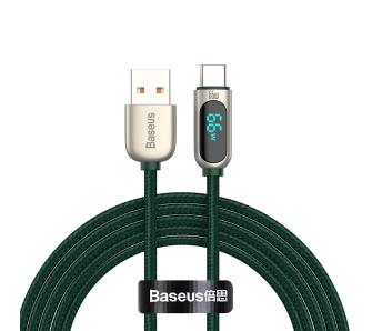 Kabel Baseus USB - USB-C Display 66W 1m Zielony