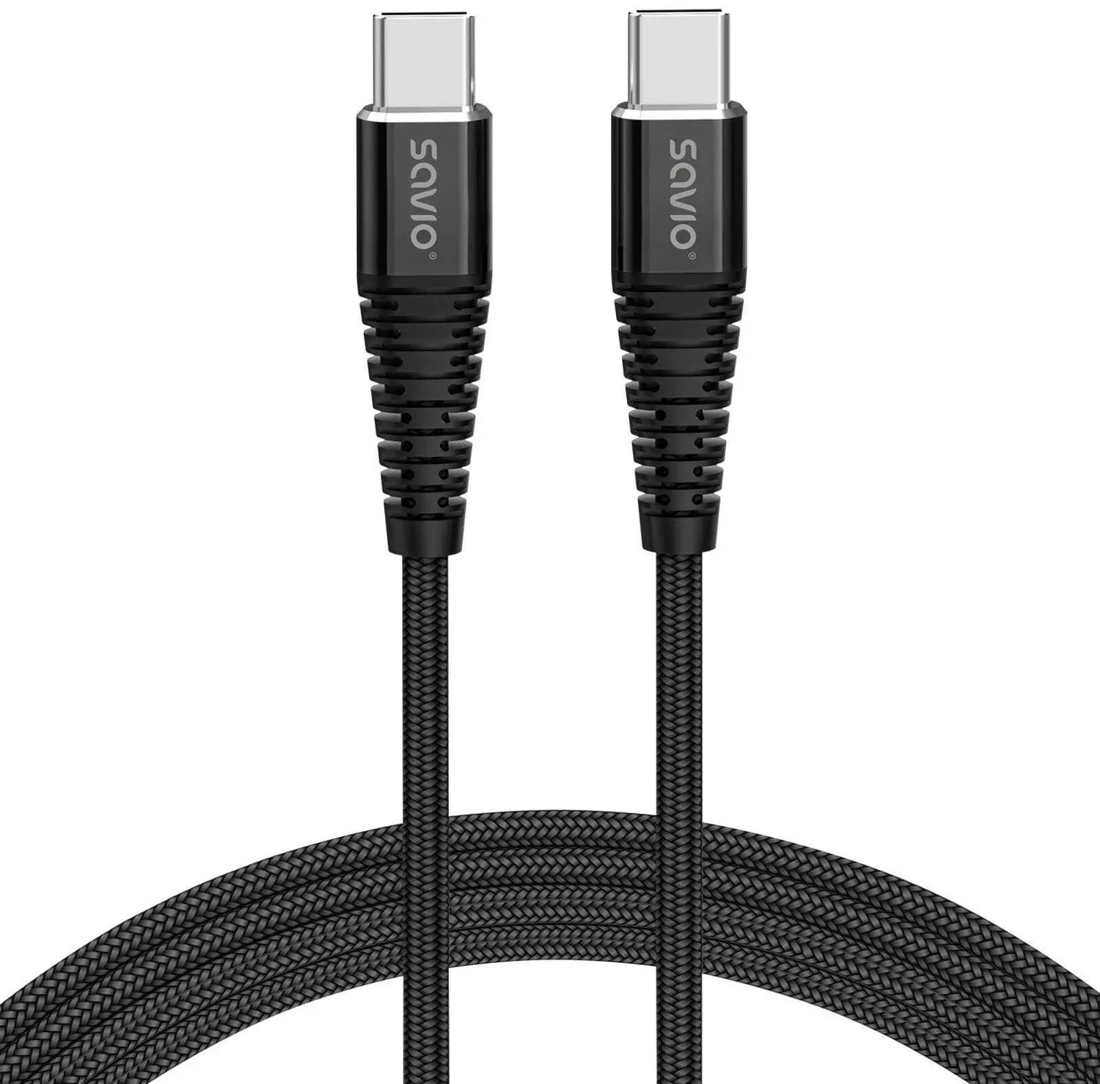 Kabel Savio CL-159 USB-C do USB-C 100W 1m Czarny