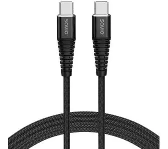 Kabel Savio CL-159 USB-C do USB-C 100W 1m Czarny