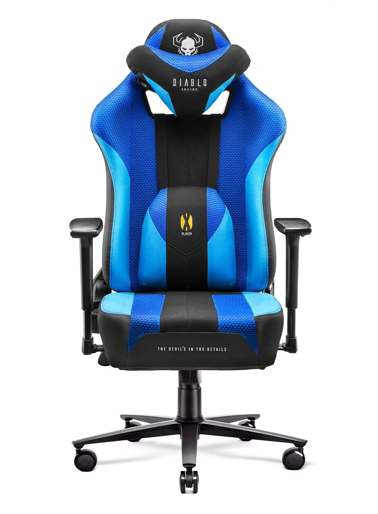 Fotel Diablo Chairs X-Player 2.0 King Size Gamingowy do 160kg Skóra ECO Tkanina Frost black