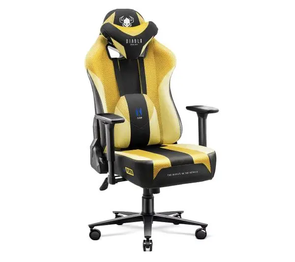 Diablo Chairs X-Player 2.0 King Size  Gamingowy do 160kg Skóra ECO Tkanina Dark Sunflower - Kup na Raty - RRSO 0%